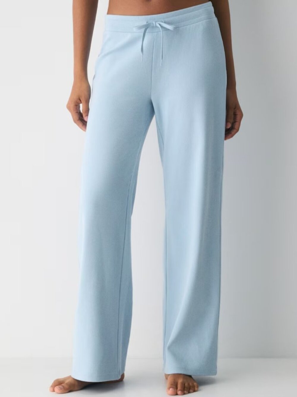 NWT Aritzia Homestretch Rib KICKBACK Pant Ripple Blue L - Picture 2 of 9